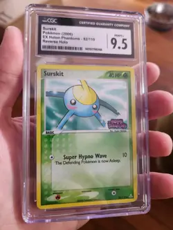 CGC 9.5 MINT + Pokemon Surskit STAMPED Reverse Holo EX Holon Phantoms 82/110 - Image 2