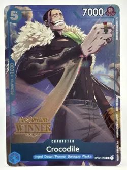 Crocodile OP02-053 EN ONE PIECE TCG 2023 OFFLINE REGIONALS WINNER-NM - Image 1