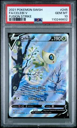 PSA 10 CELEBI V 245/264 | Fusion Strike Alt Art Graded Pokemon Card - Image 1