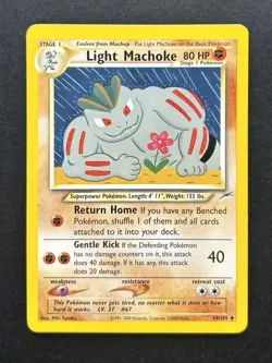 Pokemon TCG Light Machoke Neo Destiny Card 49/105 Regular Uncommon Non Holo LP - Image 1