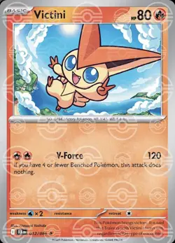 Pokemon TCG Victini 012/086 Black Bolt Poke Ball Reverse Holo Rare Card - NM - Image 1