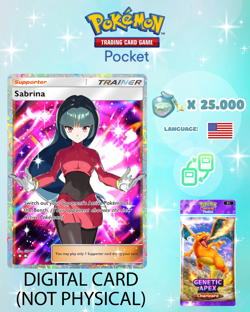 Pokemon TCG Pocket - Sabrina Full Art Card (English) - Image 1