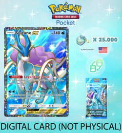Pokemon TCG Pocket - Suicune ex Full Art Card (English) - Image 1