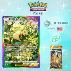 Pokemon TCG Pocket - Leafeon ex Rainbow Card (English) - Image 1