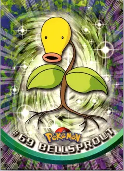 BELLSPROUT #69 - BLUE LOGO - NON-HOLO - Series 1 - TOPPS POKEMON CARD - NM/LP - Image 1