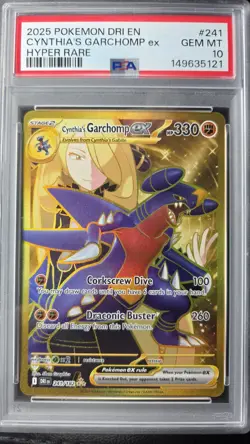 Pokemon Cynthia's Garchomp Ex #241 Destined Rivals Hyper Rare Holo PSA 10 - Image 1