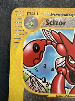Scizor 7/12 Pokemon Aquapolis Reverse Holo Foil Jumbo Box Topper Played - Image 3