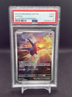 2024 POKEMON SSP EN-SURGING SPARKS ILLUSTRATION RARE #203 LATIOS PSA 9 - Image 1