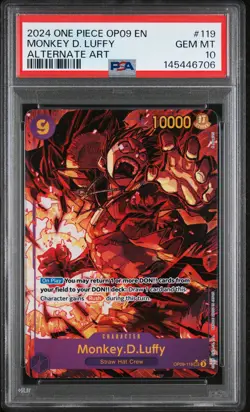 2024 ONE PIECE OP09-EMPERORS IN THE NEW WORLD #119 MONKEY D. LUFFY PSA 10 - Image 1