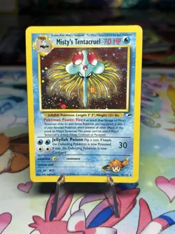 Pokemon TCG Misty's Tentacruel Holo Rare Card 10/132 Gym Heroes LP - Image 1