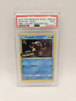 Pokemon Card Psyduck SM199 Black Star Promos PSA 9 Stamped Holo ENG - Image 1