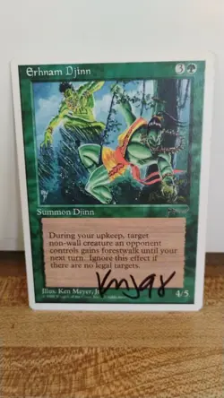 ERHNAM DJINN Summon MTG Magic the Gathering 1995 Collector Trading Card TCG - Image 1