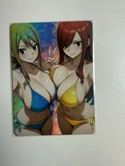 DUAL Lucy X Erza Anime Waifu Card ACG NSFW - Image 1