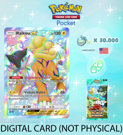 Pokemon TCG Pocket - Shiny Raikou ex Full Art Card (English) - Image 1