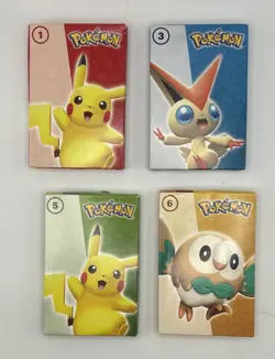 2022 McDonalds Happy Meal Toys Pokemon Match Battle Box Cards #1.3.5.6 - Image 1