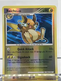 Raichu Lv. 35 - 77/147 - 2009 Reverse Holo Supreme Victors Pokemon Card - Image 1