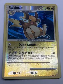 Raichu Lv. 35 - 77/147 - 2009 Reverse Holo Supreme Victors Pokemon Card - Image 2
