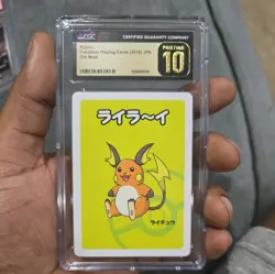 CGC 10 PRISTINE Raichu Old Maid 2019 Japanese Pokemon Card - Image 1
