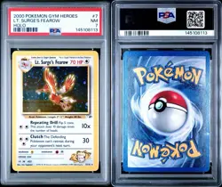 2000 Pokemon Gym Heroes Lt. Surge's Fearow Holo #7 PSA 7 NM - Image 3