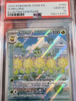 2024 Pokemon Twilight Masquerade Sunflora #169 IR PSA 10 - Image 2