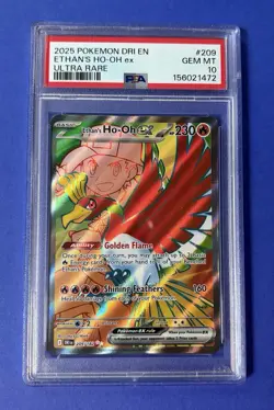 2025 Pokemon DRI EN Ethan’s Ho-Oh ex Ultra Rare #209 PSA 10 GEM MT - Image 1