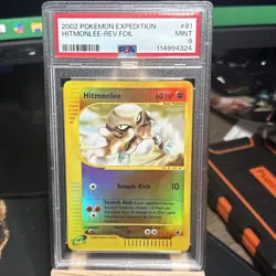 PSA 9 Hitmonlee 81/165 Reverse Holo 2002 Pokemon Expedition SUPER LOW POP - Image 1