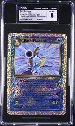 CGC 8 Dark Blastoise S2/S4 Jumbo Legendary Collection Box Topper Pokemon Card - Image 1