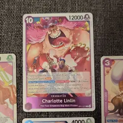 Bandai One Piece Charlotte Pudding & Linlin Holo Card Lot 4 cards - Image 2