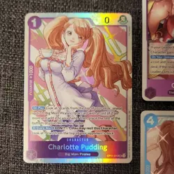 Bandai One Piece Charlotte Pudding & Linlin Holo Card Lot 4 cards - Image 3