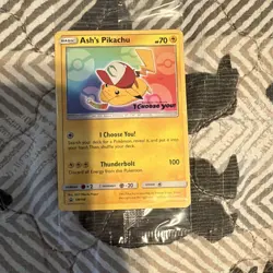 2017 Ash's Pikachu SM108 Promo Pokemon TCG Card English SEALED - Image 1