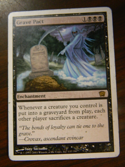 MTG Pre-Modern 8th Edition Black Rare Grave Pact Near Mint Cond - Image 1