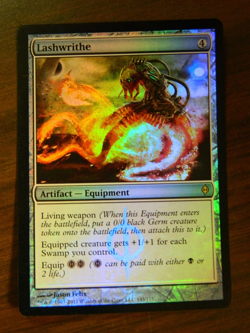 MTG New Phyrexia Foil Rare Lashwrithe Excellent - NM - Image 1