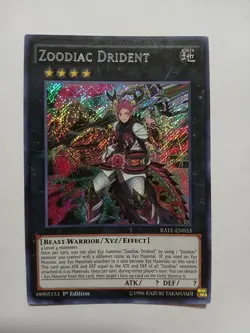 Yugioh Zoodiac Drident Secret Rare RATE-EN053 1st Ed Lightly Played - Image 1