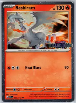 Reshiram (Stellar Crown Stamped) 022/142 Holo Miscellaneous Cards & Products NM - Image 1