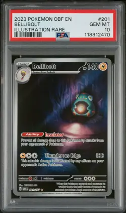 2023 POKEMON OBF EN-OBSIDIAN FLAMES ILLUSTRATION RARE #201 BELLIBOLT PSA 10 - Image 1