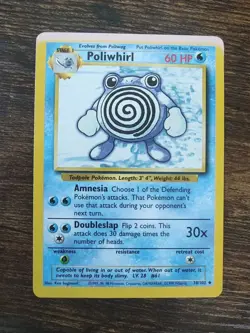 Pokemon Base Set Poliwhirl 38/102 Non Holo (Discoloration Error) - Image 1