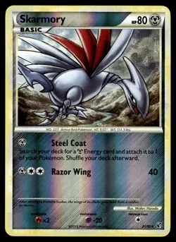 Skarmory 21/90 Rare HGSS Undaunted Pokemon Reverse Holo vLP - Image 1