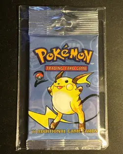 HEAVY 21.63g WOTC Pokemon Base Set 2 Raichu SEALED Long Chrimp Booster Pack - Image 1