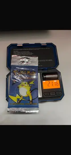 HEAVY 21.63g WOTC Pokemon Base Set 2 Raichu SEALED Long Chrimp Booster Pack - Image 2