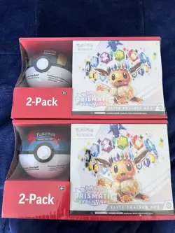 pokemon prismatic evolutions bundle – 2 sam’s club exclusive etb + poke ball box - Image 1