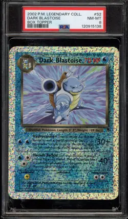 Pokemon Dark Blastoise Legendary Coll. Box Topper #S2 SCRATCHED SLAB PSA 8 - Image 1