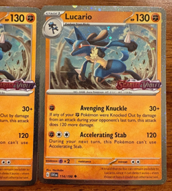 Pokemon TCG Lucario 114/198 Cosmos Holo Scarlet & Violet Stamped Lot (2) - Image 5