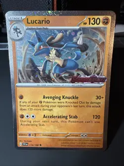 Lucario 114/198 Cosmos Holo Scarlet & Violet Stamped Pokemon TCG Near Mint - Image 1