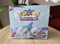 Pokemon Chilling Reign Booster Box | Factory Sealed | Excellent | Protector - Image 1
