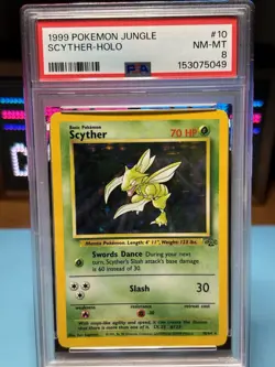 Pokemon TCG Scyther Jungle Unlimited 10/64 Holo- PSA 8 - Image 1