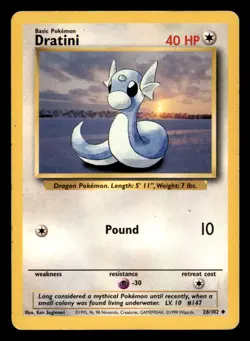 Dratini 26/102 Uncommon Base Set Unlimited Pokemon Lightly Played - Image 1
