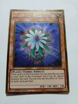 Yugioh Glow-Up Bulb Gold Rare PGL2-EN033 1st Ed Played - Image 1