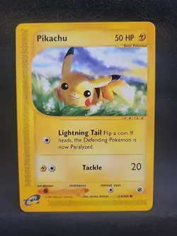 Pikachu 124/165 Expedition Base Set Regular Non Holo Common Pokemon - Image 1
