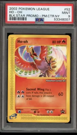 Pokemon Ho-Oh Pokemon Center New York League Black Star Promo #52 PSA 9 Mint - Image 1