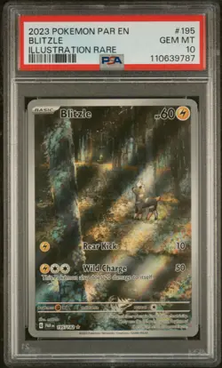 PSA 10 GEM Mint Blitzle 195/182 Illustration Rare - Pokemon Paradox Rift SV04 - Image 1